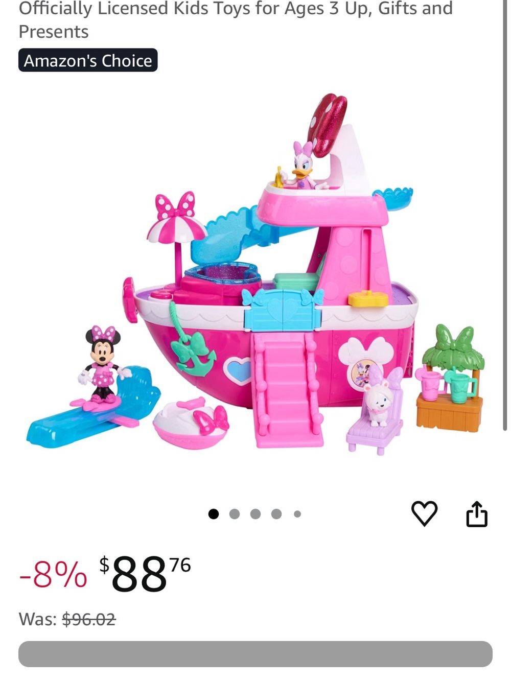 Pink Kids Playset Boat with Accessories